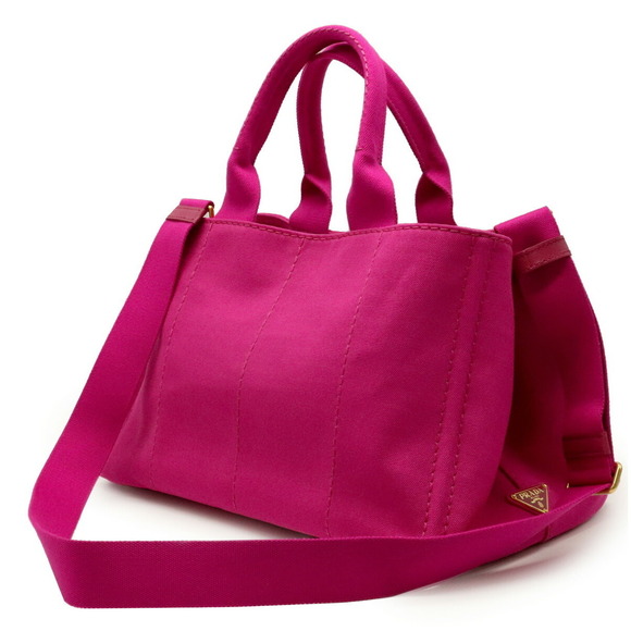 Prada Fuxia Pink Tote Canapa Bag Denim - Picture 1 of 9
